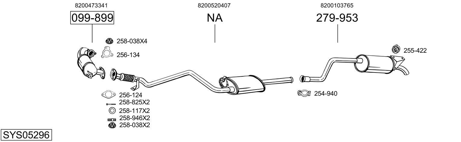 Išmetimo sistema BOSAL SYS05296