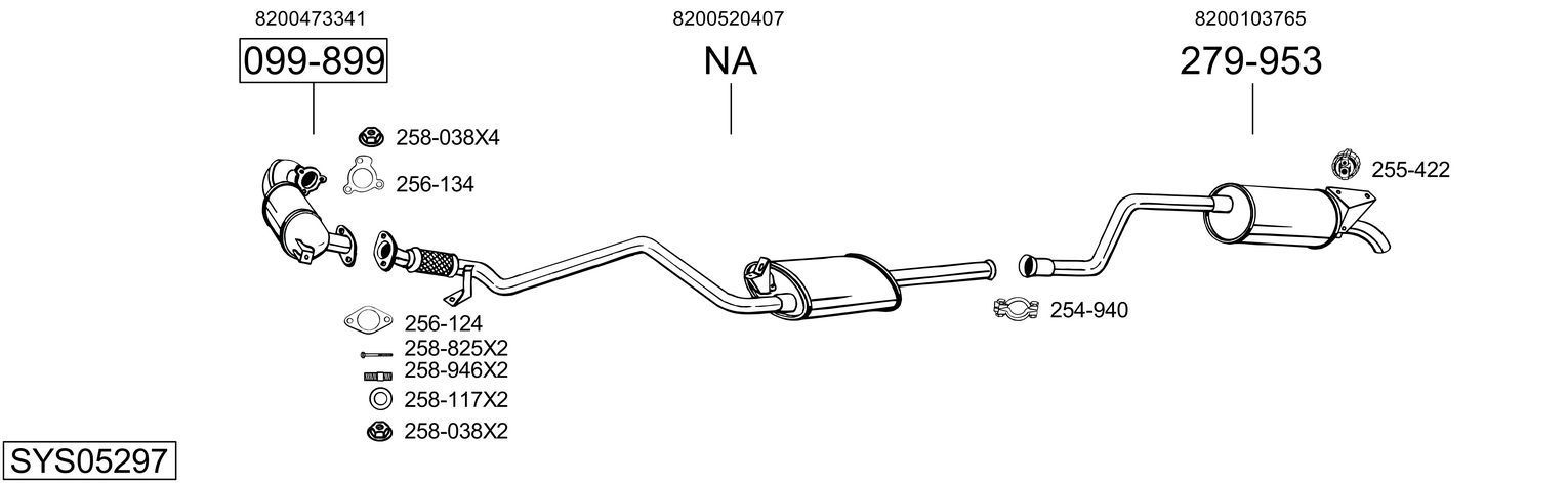 Išmetimo sistema BOSAL SYS05297