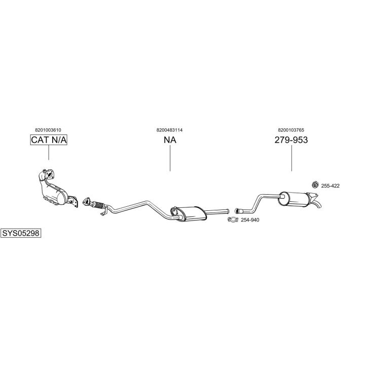 Išmetimo sistema BOSAL SYS05298
