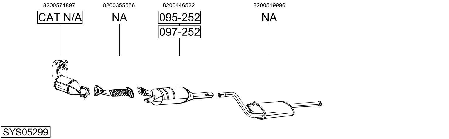 Išmetimo sistema BOSAL SYS05299