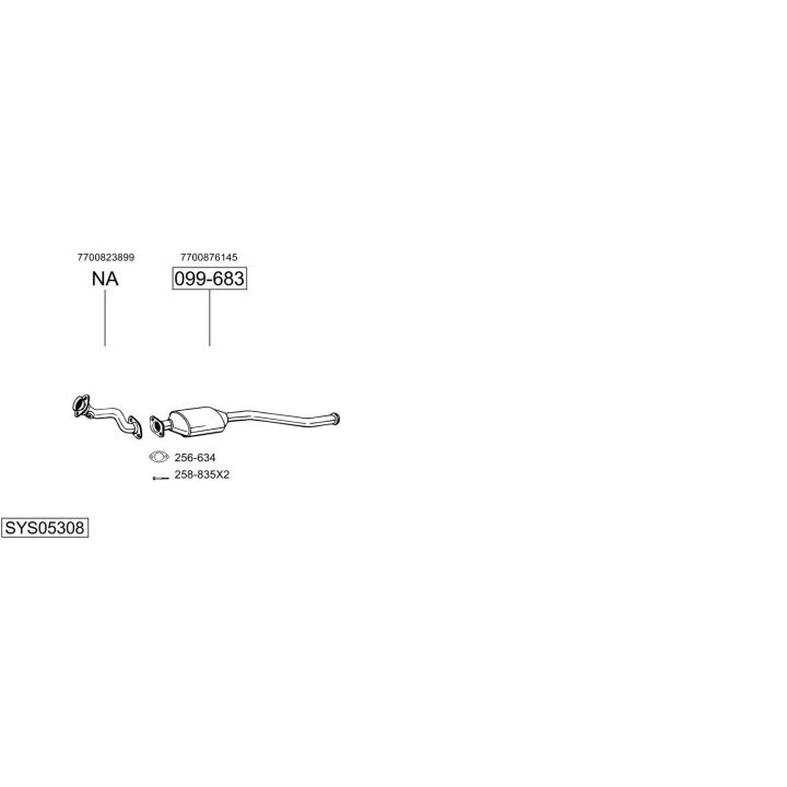 Išmetimo sistema BOSAL SYS05308