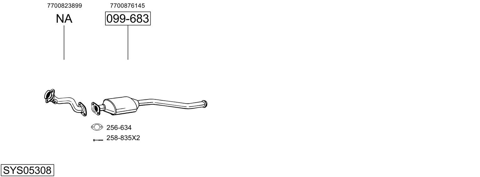 Išmetimo sistema BOSAL SYS05308