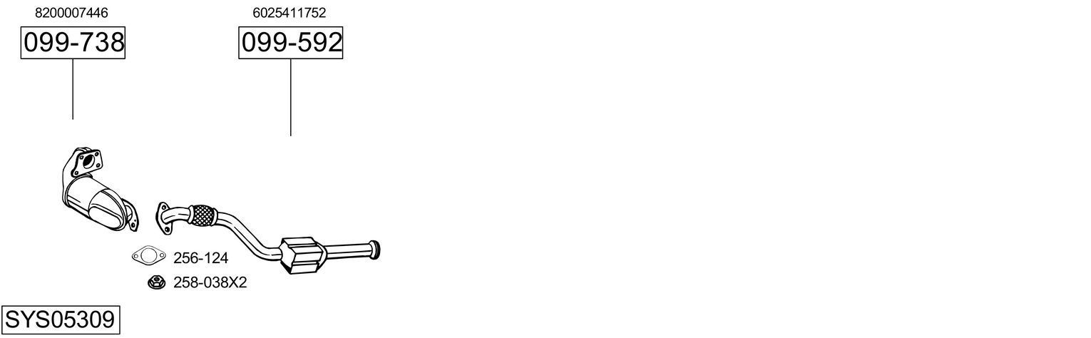 Išmetimo sistema BOSAL SYS05309