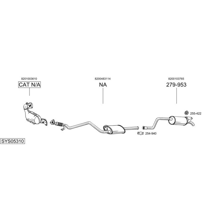 Išmetimo sistema BOSAL SYS05310