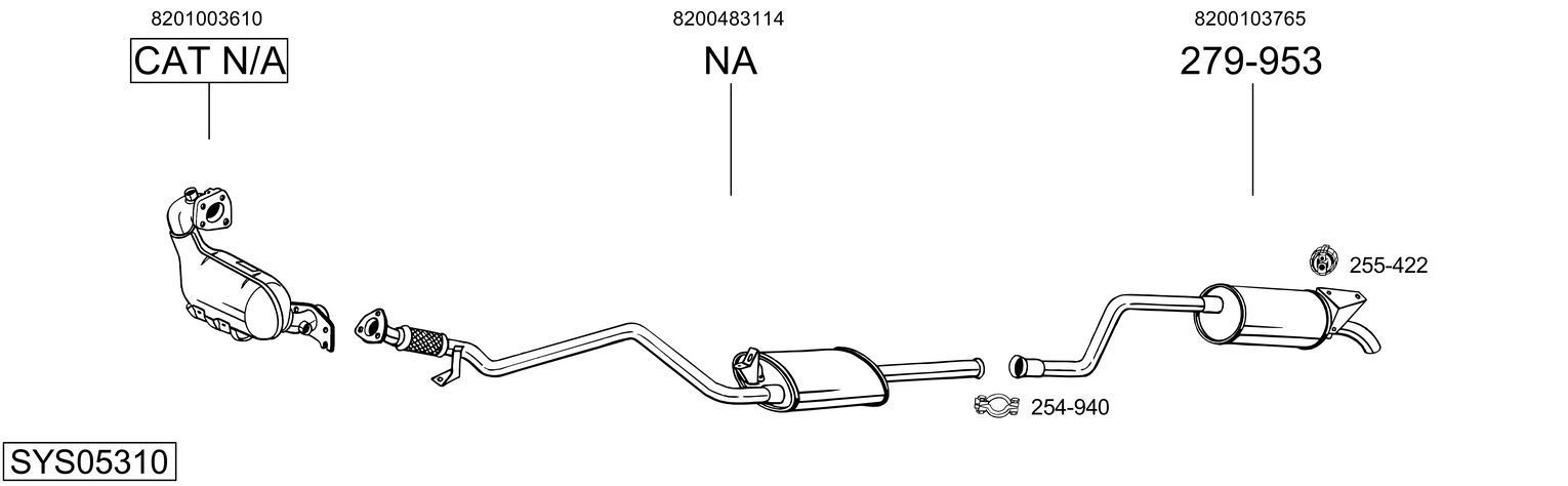 Išmetimo sistema BOSAL SYS05310