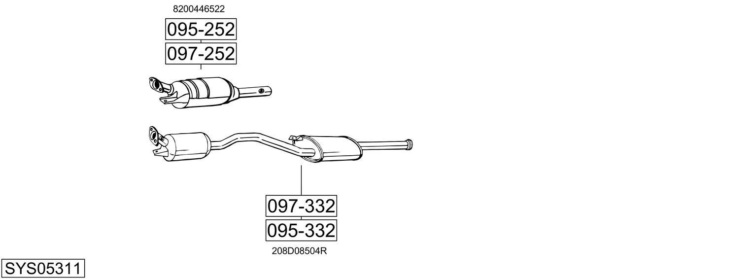 Išmetimo sistema BOSAL SYS05311