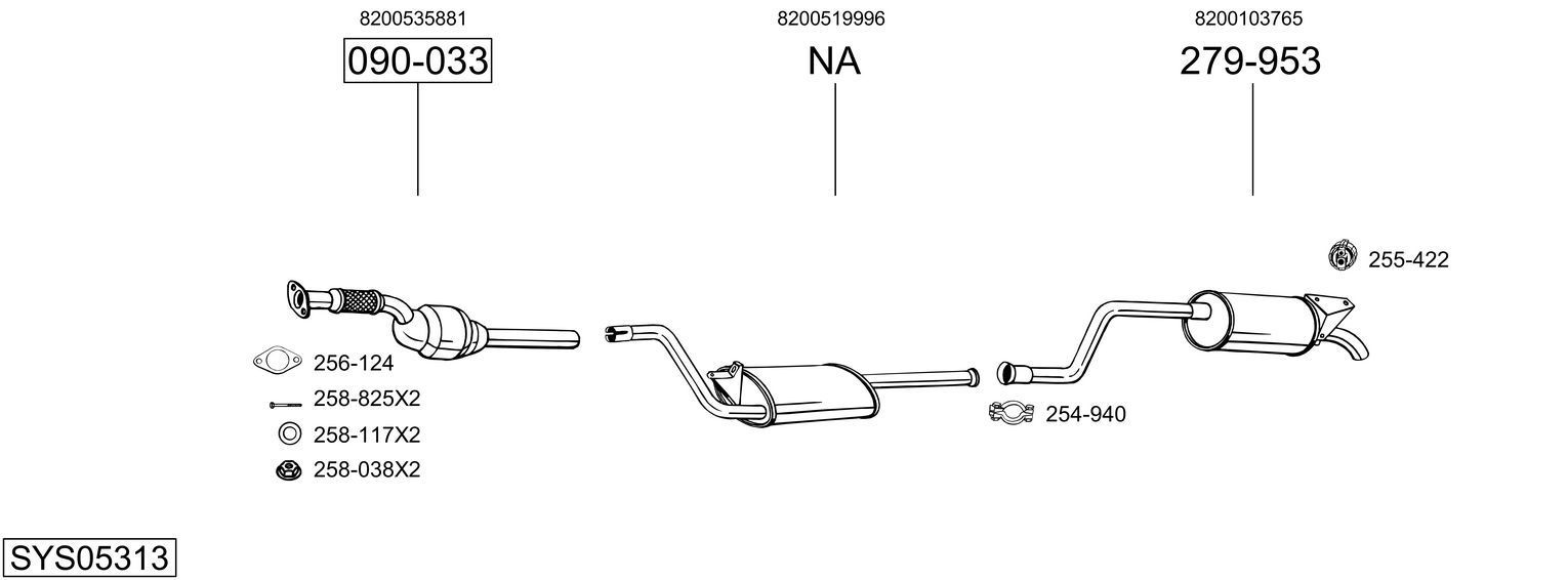 Išmetimo sistema BOSAL SYS05313