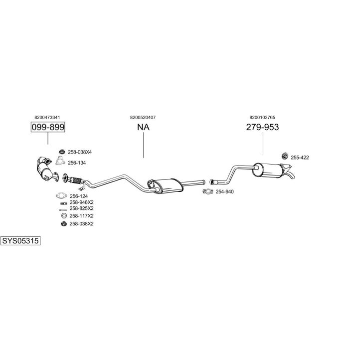 Išmetimo sistema BOSAL SYS05315