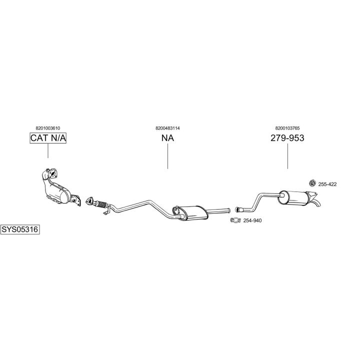 Išmetimo sistema BOSAL SYS05316