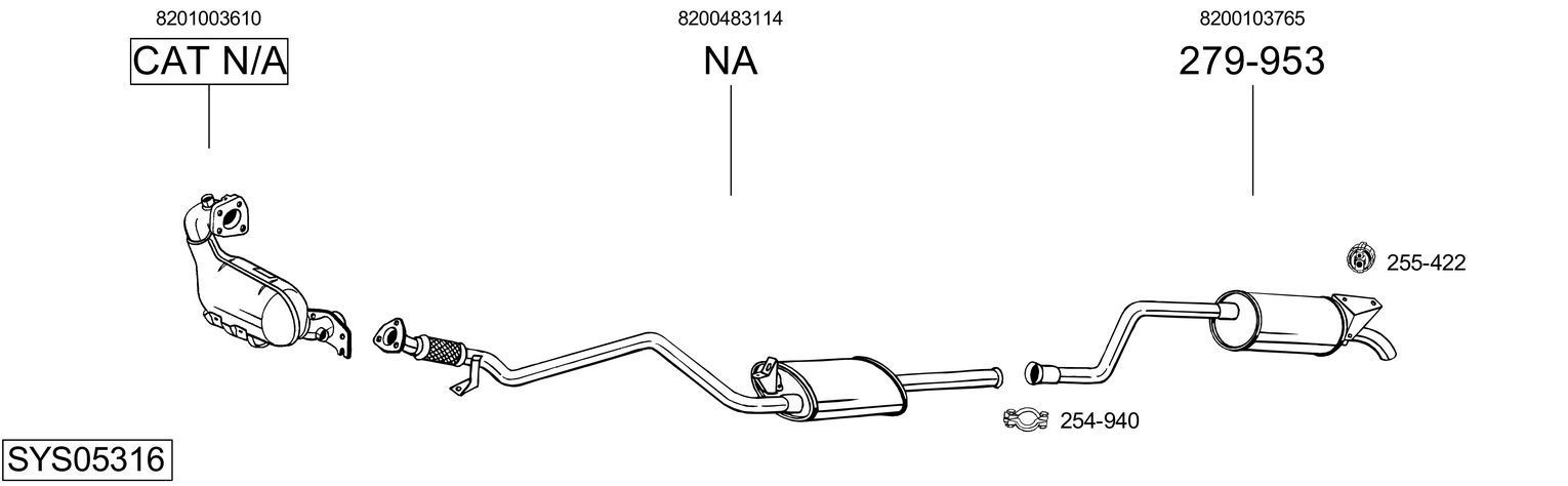 Išmetimo sistema BOSAL SYS05316