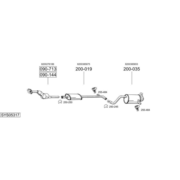 Išmetimo sistema BOSAL SYS05317