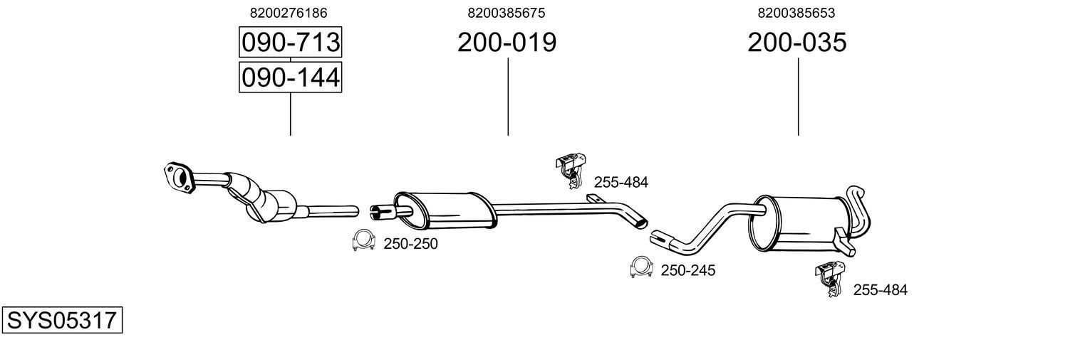 Išmetimo sistema BOSAL SYS05317
