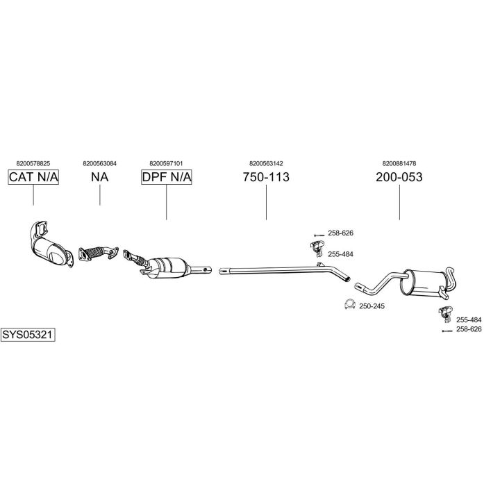 Išmetimo sistema BOSAL SYS05321