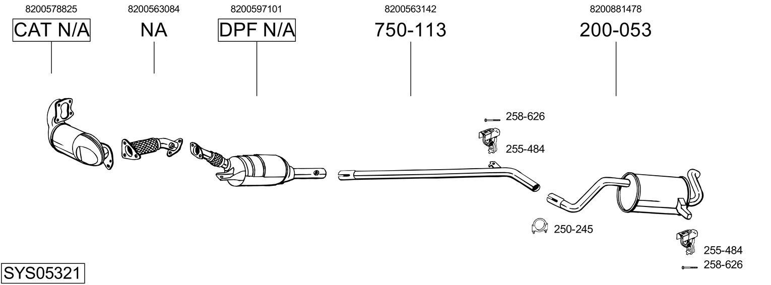 Išmetimo sistema BOSAL SYS05321