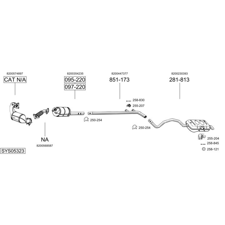 Išmetimo sistema BOSAL SYS05323