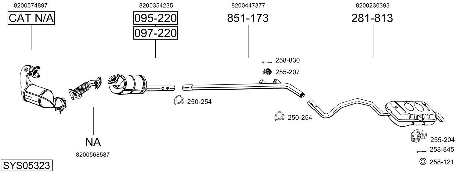 Išmetimo sistema BOSAL SYS05323