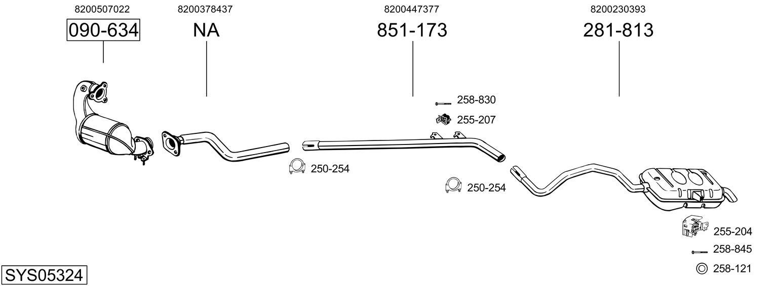 Išmetimo sistema BOSAL SYS05324