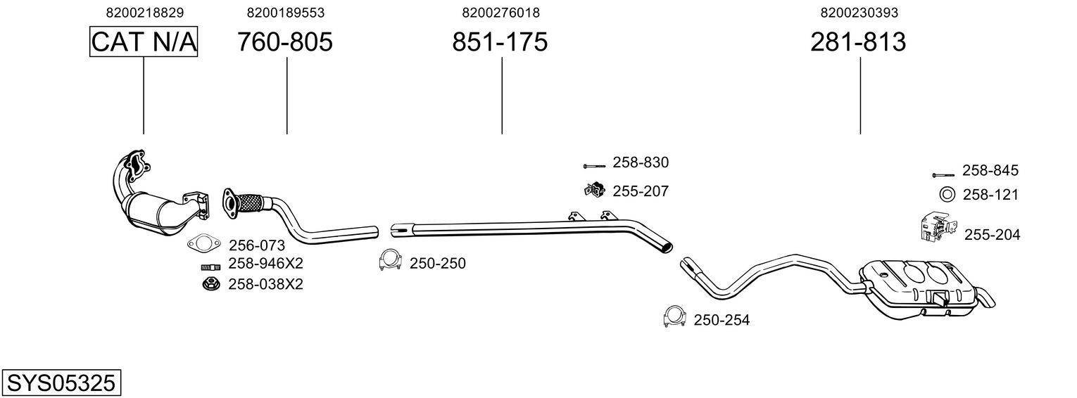 Išmetimo sistema BOSAL SYS05325
