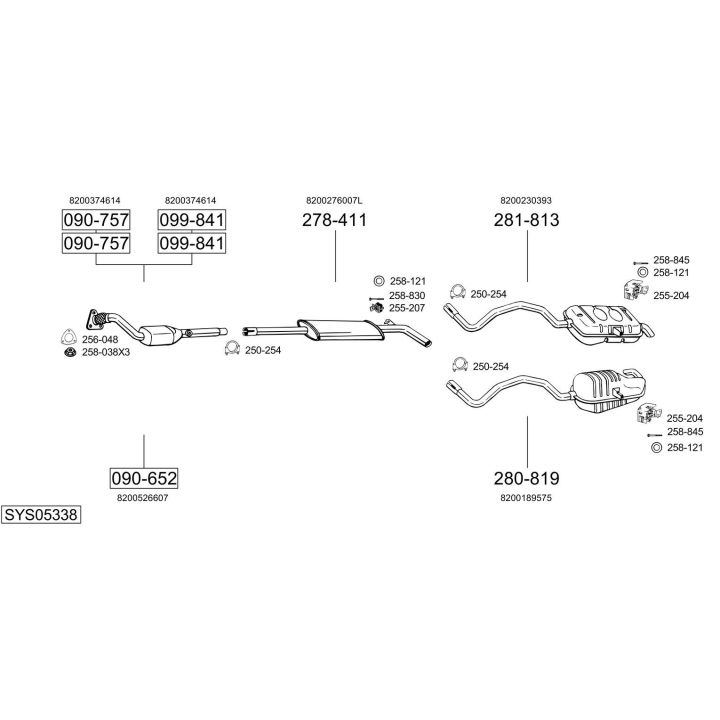 Išmetimo sistema BOSAL SYS05338
