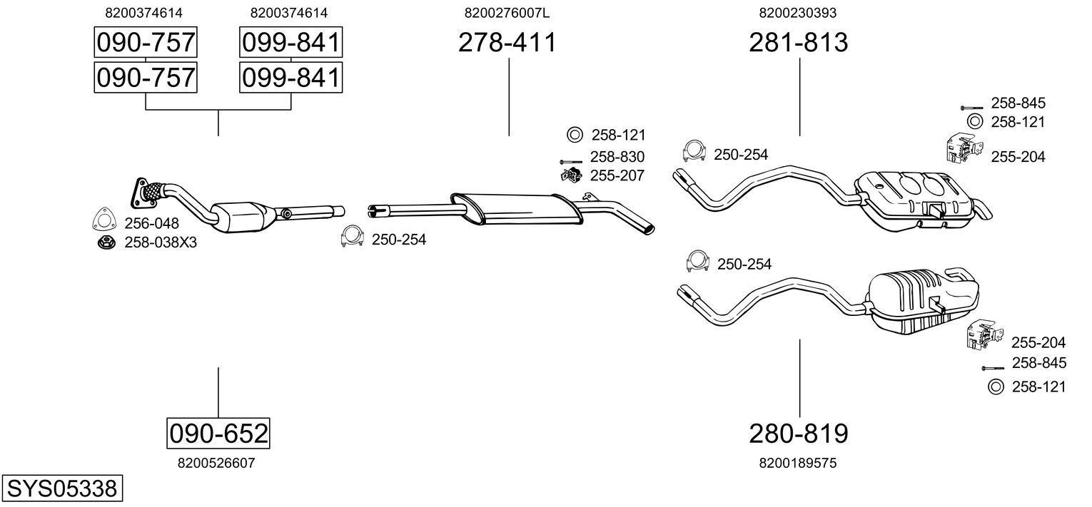 Išmetimo sistema BOSAL SYS05338