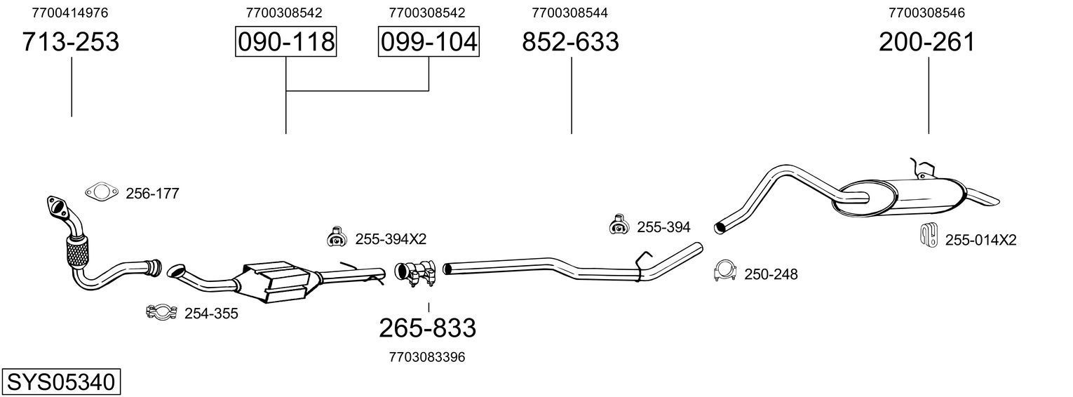 Išmetimo sistema BOSAL SYS05340