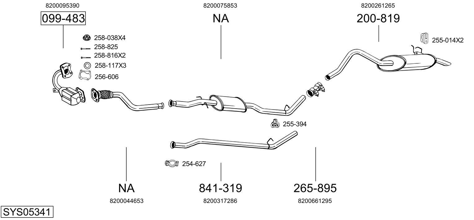 Išmetimo sistema BOSAL SYS05341