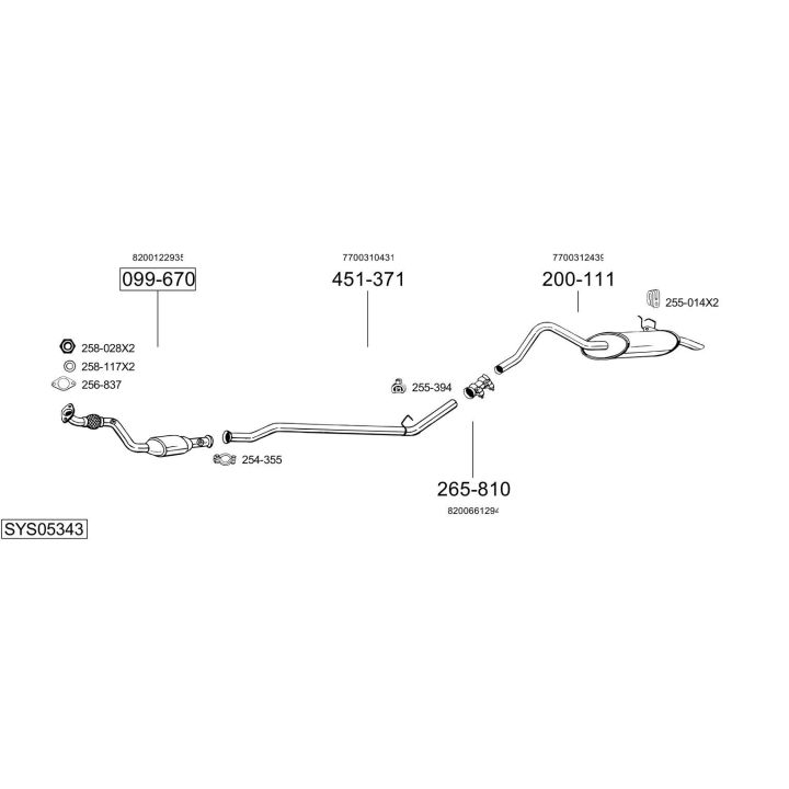 Išmetimo sistema BOSAL SYS05343