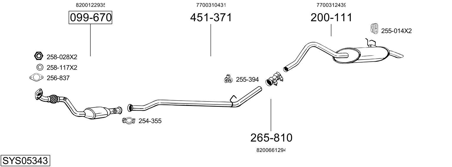 Išmetimo sistema BOSAL SYS05343