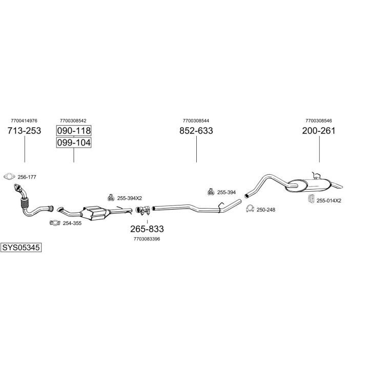 Išmetimo sistema BOSAL SYS05345