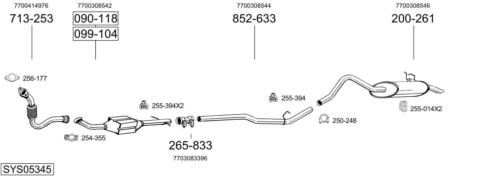 Išmetimo sistema BOSAL SYS05345