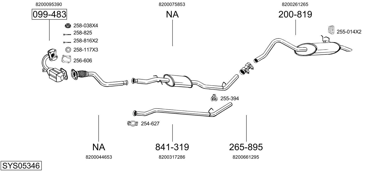 Išmetimo sistema BOSAL SYS05346