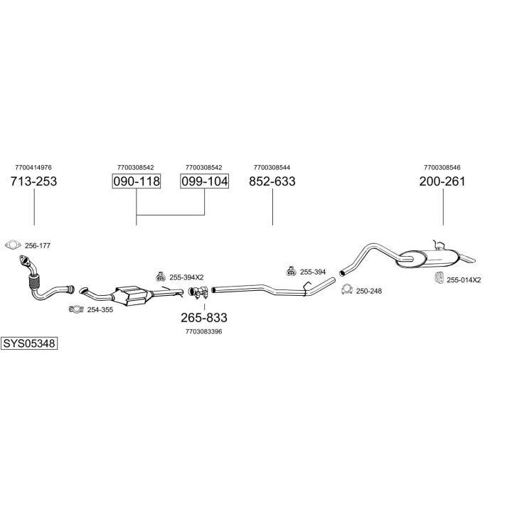 Išmetimo sistema BOSAL SYS05348