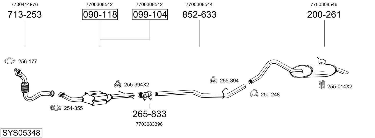 Išmetimo sistema BOSAL SYS05348