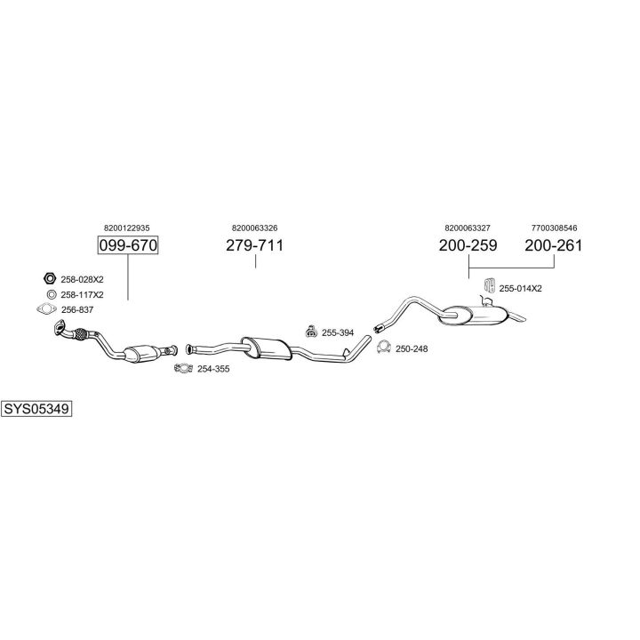 Išmetimo sistema BOSAL SYS05349