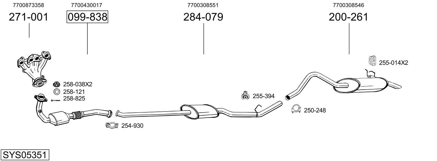 Išmetimo sistema BOSAL SYS05351