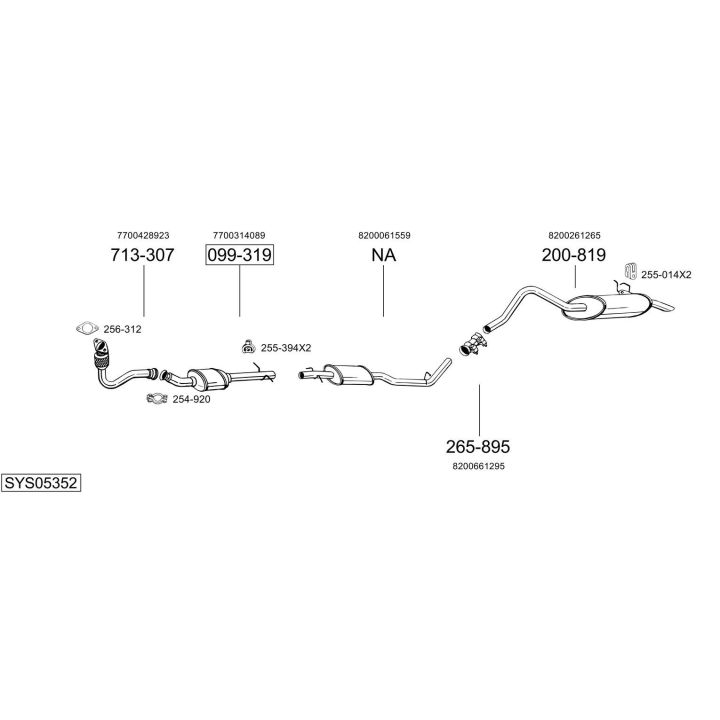 Išmetimo sistema BOSAL SYS05352