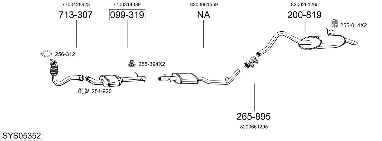 Išmetimo sistema BOSAL SYS05352