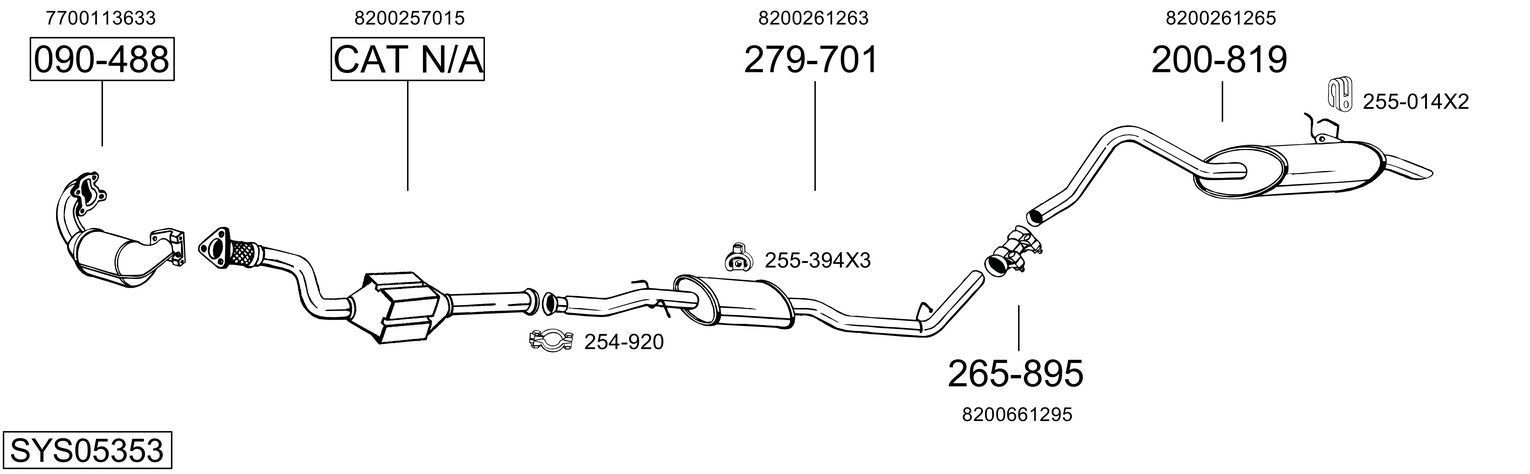 Išmetimo sistema BOSAL SYS05353