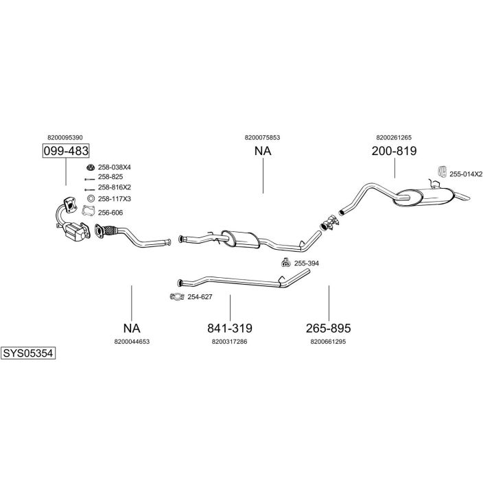 Išmetimo sistema BOSAL SYS05354