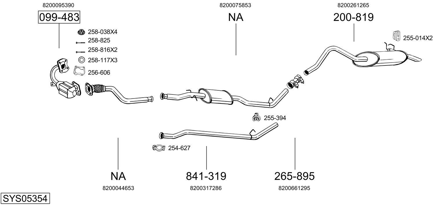 Išmetimo sistema BOSAL SYS05354