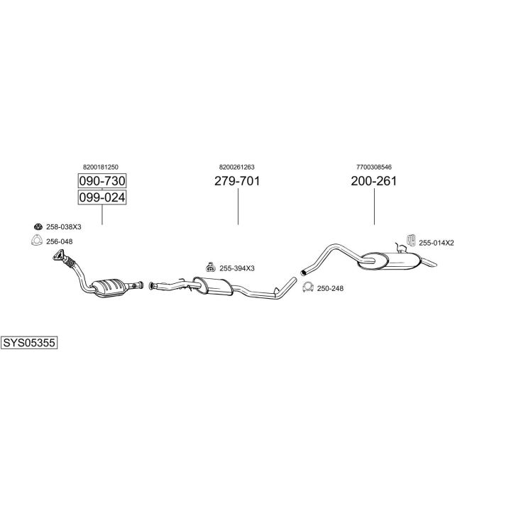 Išmetimo sistema BOSAL SYS05355