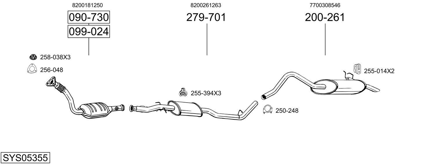 Išmetimo sistema BOSAL SYS05355