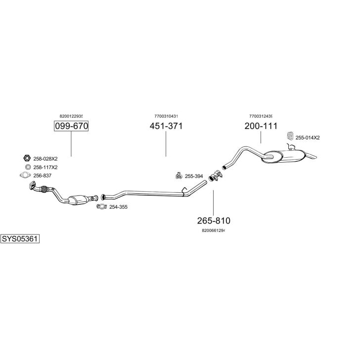 Išmetimo sistema BOSAL SYS05361