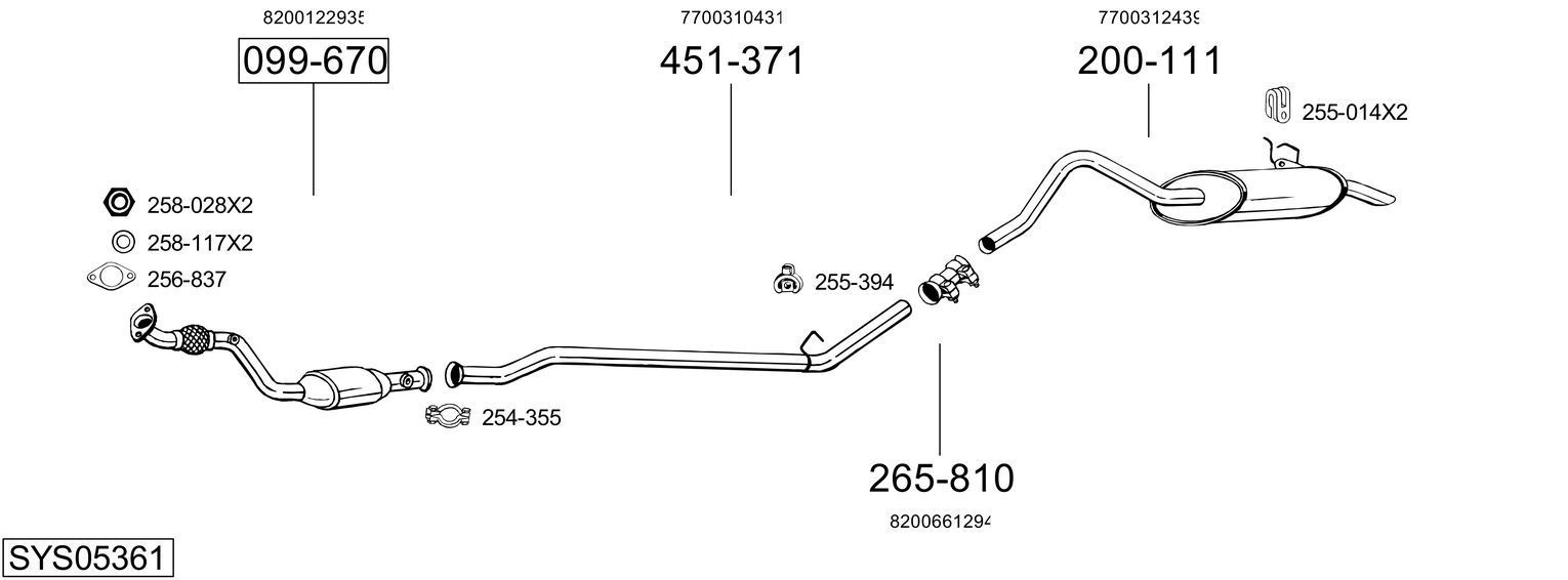 Išmetimo sistema BOSAL SYS05361