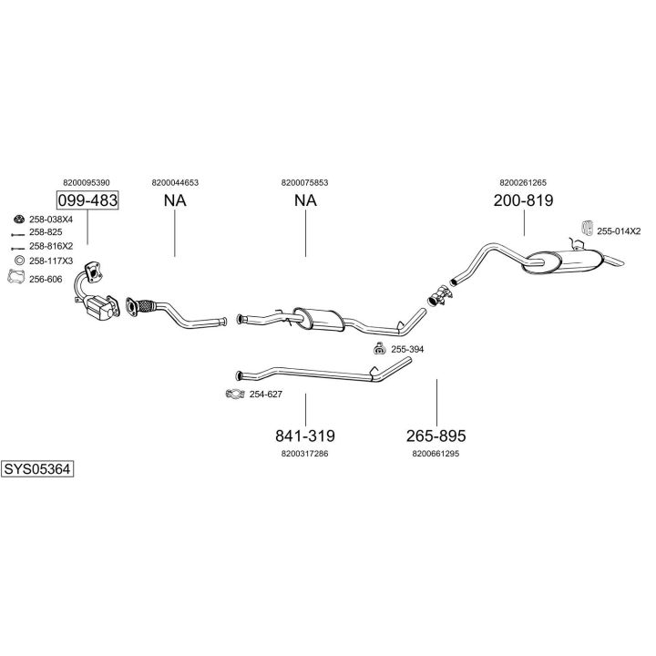 Išmetimo sistema BOSAL SYS05364