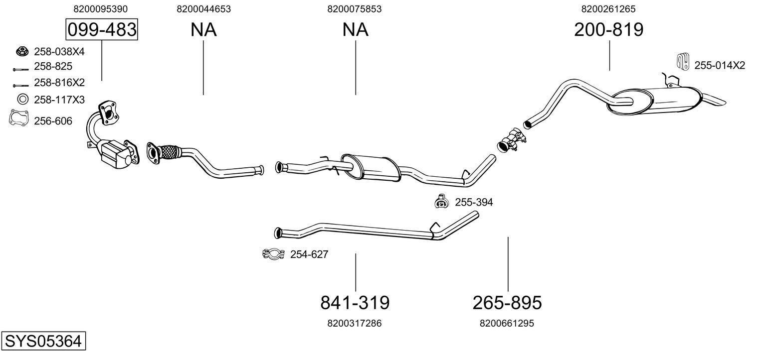 Išmetimo sistema BOSAL SYS05364