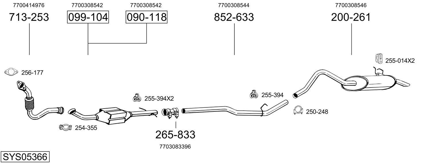 Išmetimo sistema BOSAL SYS05366