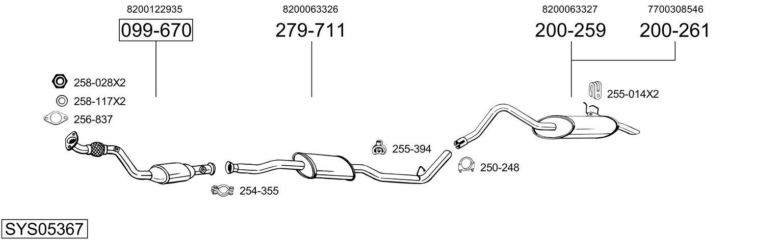 Išmetimo sistema BOSAL SYS05367