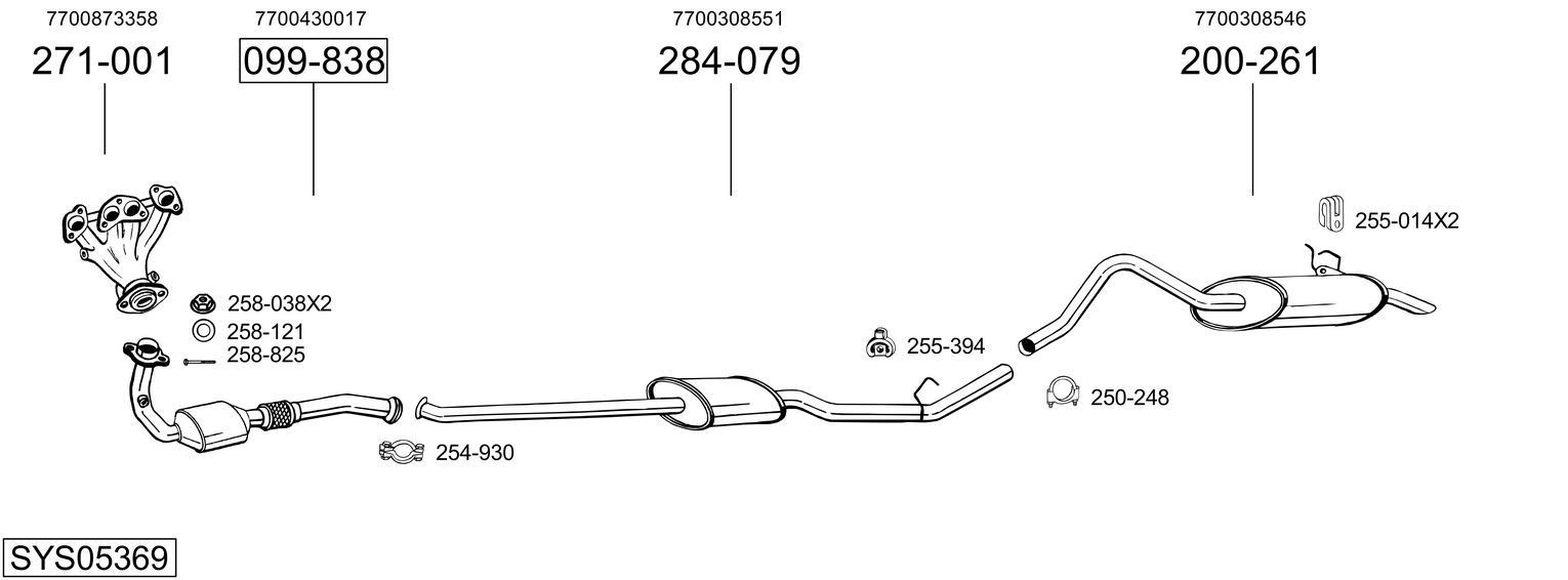 Išmetimo sistema BOSAL SYS05369