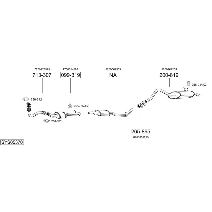 Išmetimo sistema BOSAL SYS05370